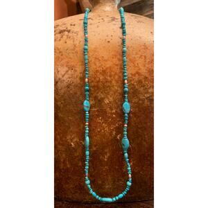 Relios Sterling Silver and Natural Turquoise Necklace Carolyn Pollack Owned
